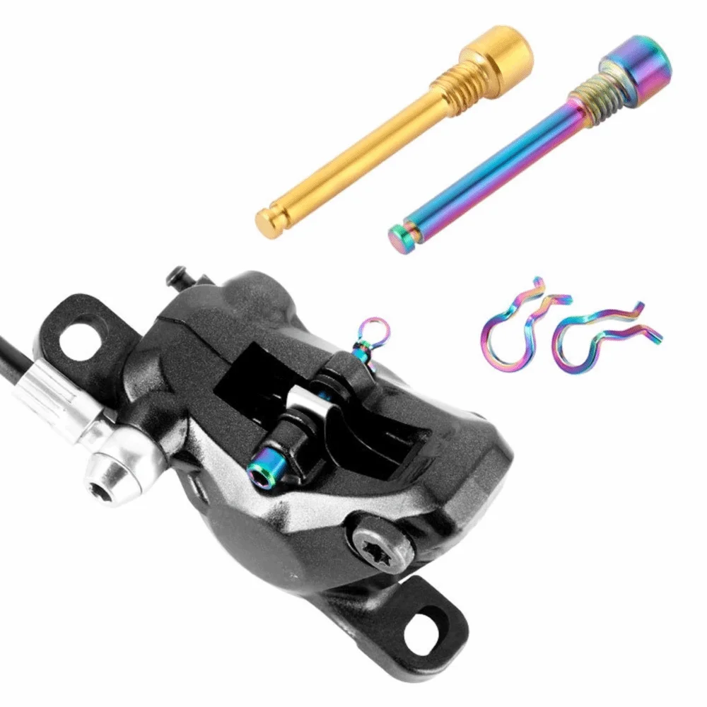 2 Sets Titanium Alloy Disc Brake Caliper Bolts M4 Threaded 31mm Length Brake Caliper Screws Brake Pad Bolts for Mountain Bike view 3
