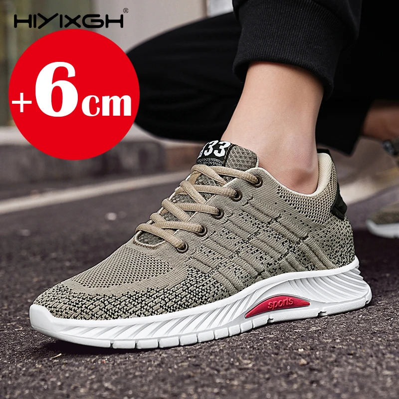 Man Sneakers Elevator Shoes Hidden Heels Breathable Heightening Shoes For Men Increase Insole 6CM Lift Sports Casual Height Shoe