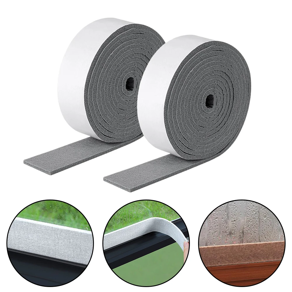 2 Rolls Window Anti-condensation Sealing Strips Absorb Water And Keep Dry Non-woven Fabrics Glass Anti-Absorbent Tape Reusable