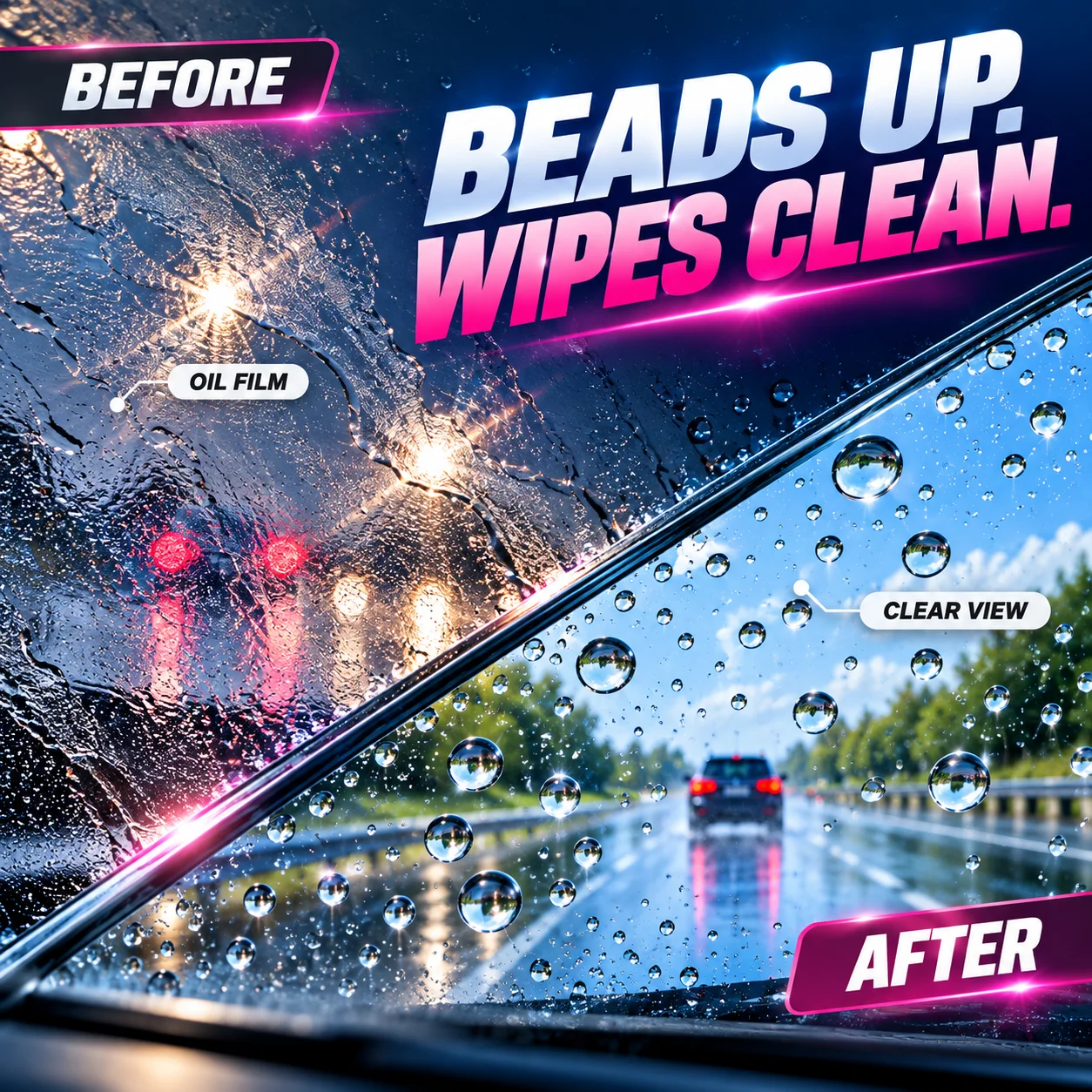 Car Glass Concentrated Coating Waterproof Windshield Wiper Fluid, Keeps It Smooth, Rainproof and Anti-Fog Without Streaks, Quick view 4