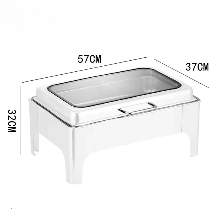 Hotel Use Party Catering Equipment 9L Hydraulic Chaffing Dishes Food Warmer  Chafing Dish in White
