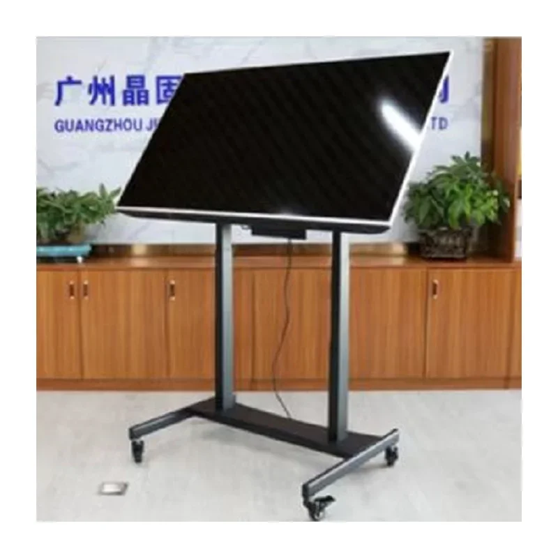 Mobile TV Lift stand  Hanger with wheels height adjustable flip down tv lift motorized for 32-75Inch