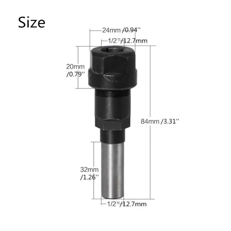 Shank Carbide Router Bit Extension Chuck for Woodworking, Tungsten Carbide Milling Cutter Collet Extension