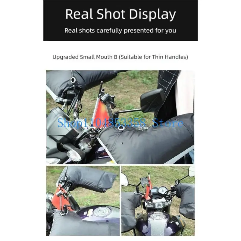 652F Windproof Motorcycle Handle Protectors Slip Resistant Design Cold Weather Riding Essential Universal Fit Oxford Material