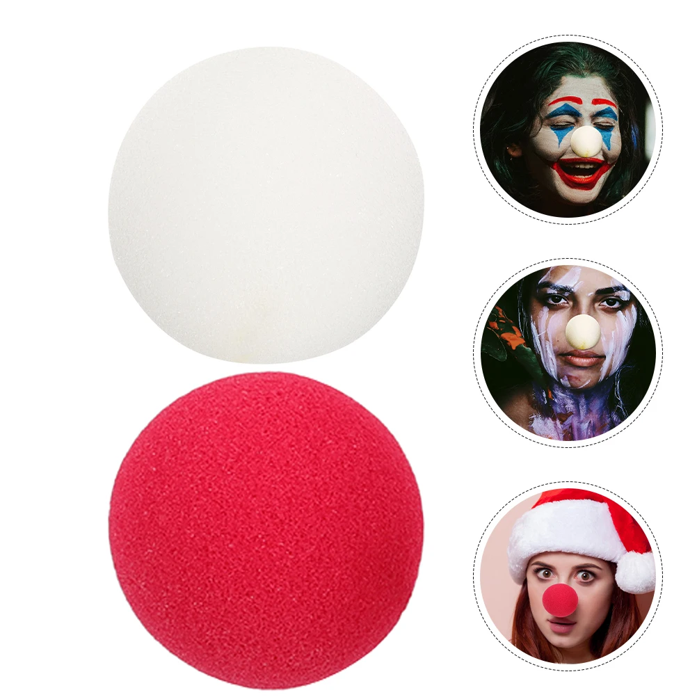 

20pcs Foam Clown Nose Red White 50Mm Funny Sponge Ball Nose For Halloween Circus Cosplay Party Accessories Unique Lightweight