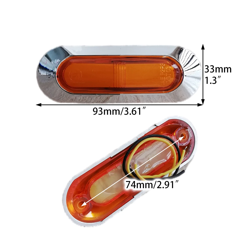 10 個トラックサイドマーカー LED ライトクローム 12V 24V サイドポジションライトトレーラークリアランスライトキャラバン外装車のライト