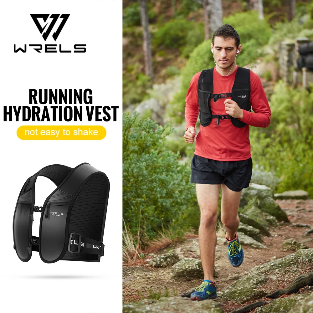 

WRELS Running Hydration Backpack Lightweight Cycling Vest Breathable Functional Vest Fitness Training Outdoor Adjustable Pack