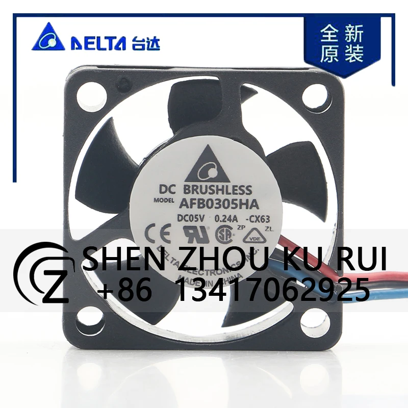 

New Delta 12V 24V 48V DC 5V 0.24A AC EC 3010 30X30X10MM 3CM Double Ball Bearing Large air Volume Miniature AFB0305HA Cooling Fan