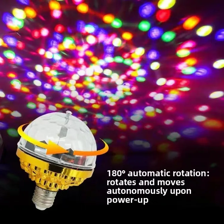 Colorful Rotating Light Golden Magic Ball KTV Ambient Bar Stage LED Stage Light E27 Colorful Magic Ball