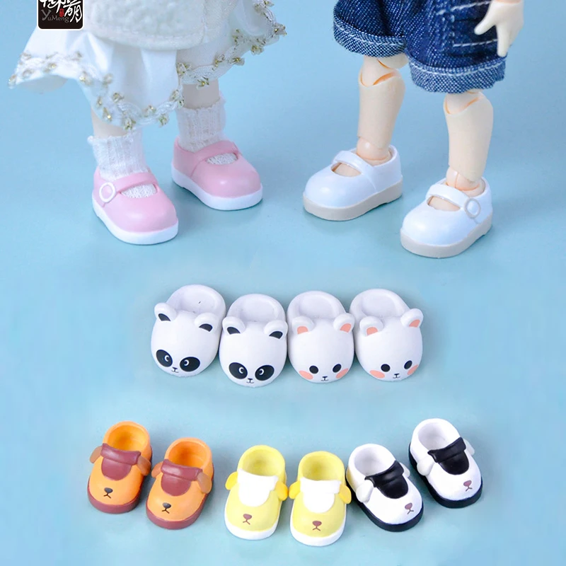 Ob11 Shoes Casual Magnet Shoes Animal Panda Shark Slippers for DDF, Obitsu11, YMY, GSC, P9, 1/2BJD Doll Accessories High Heels