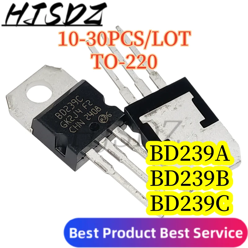 【10-30PCS/LOT】BD239A BD239B BD239C TO‑220 NPN Power Transistor