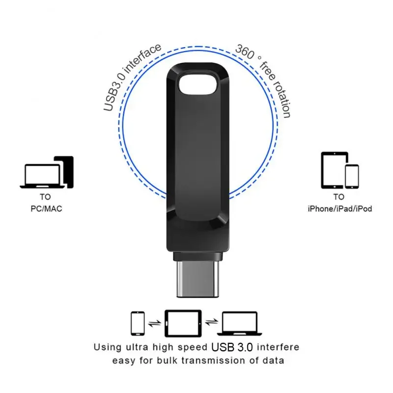 Xiaomi USB 3.0 pendrive 1TB ความเร็วสูงแฟลชโลหะไดรฟ์ปากกา2TB แบบพกพากันน้ำ U Disk Stick Mini SSD memoria USB