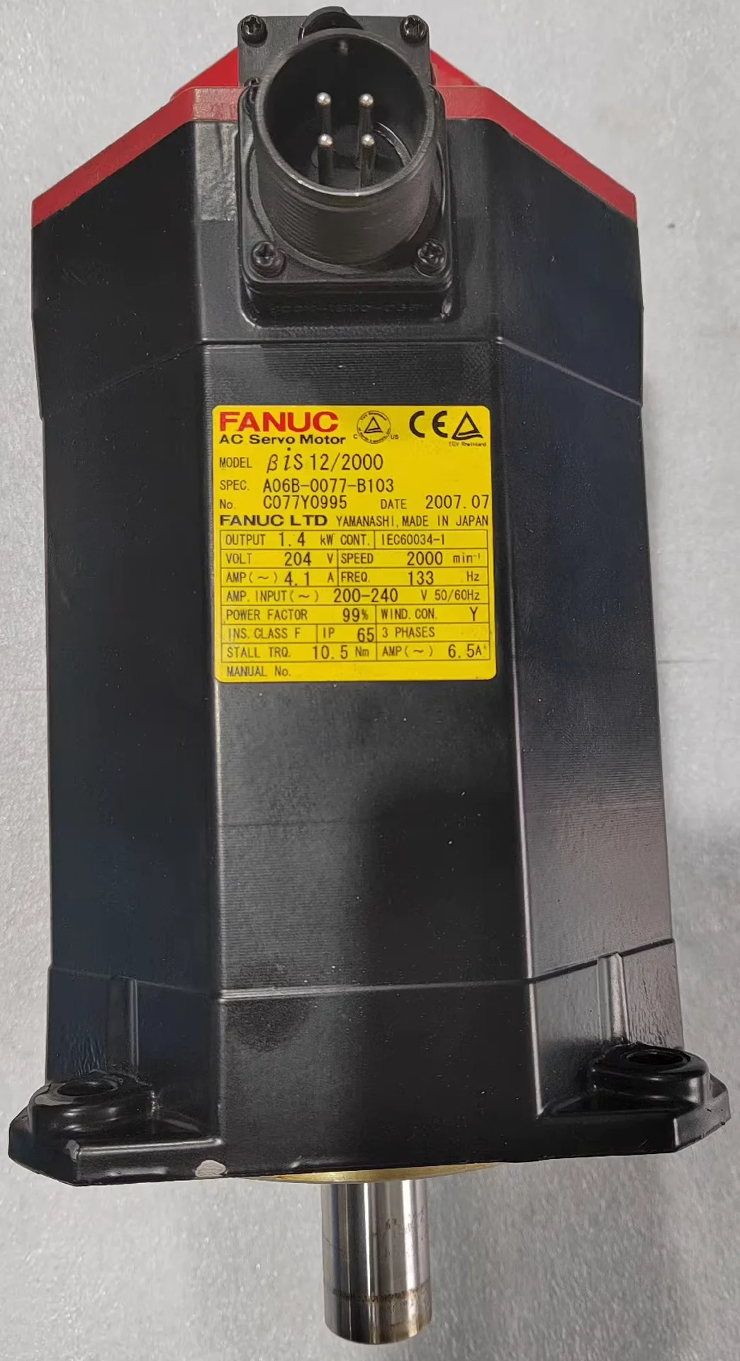 

A06B-0077-B103 Used Servo Motor，A06B 0077 B103 Servo Motor，Fast shipping，The shipment will be arranged after passing