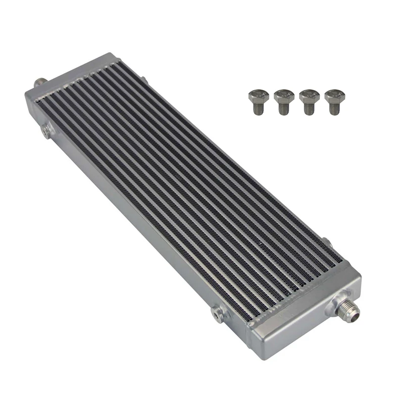 

Universal Large Bar and Plate Single Cross Flow Oil Cooler 18.5"x5.5"x1.58" Core 1PCS Black/Silver