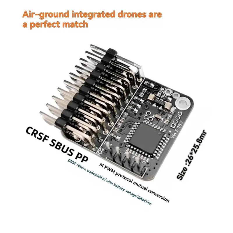 B31B RC FPV Receiver Signal Conversion Module Automatic Protocol Convert for CRSF/SBUS/PPM 4-18V Wide Voltage Input for Drone