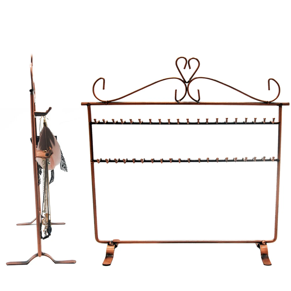 

Metal Necklace Earring Display Rack Jewelry St ganizer Counter Top Tower Hanging Large Capacity Creative Shape Stylish Iron