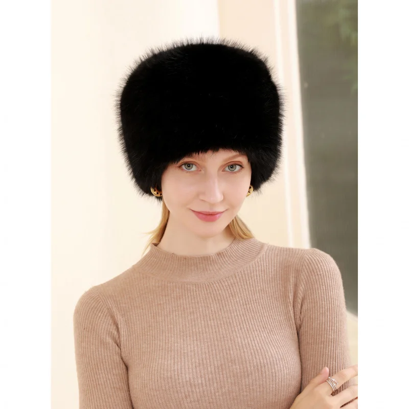  Fur Coat Women's Winter Warm Ear Protection Hat Trendy Korean Style Outdoor Prince Brand Premium Quality  Fur Jacket