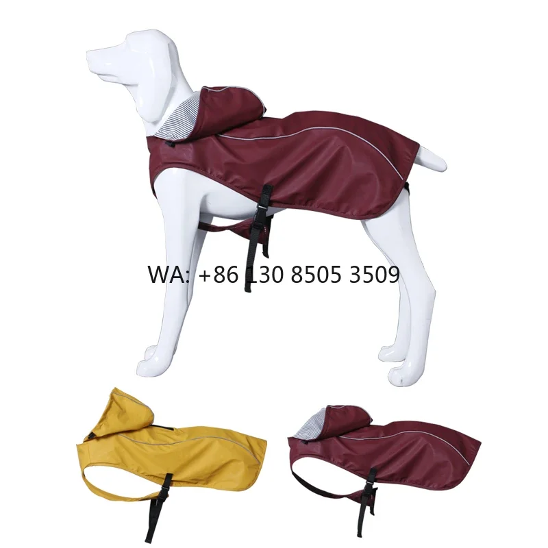 

PU Dog Raincoat Wholesale Reflective Adjustable Cat Rain Coat Pet Waterproof With Hood Dog Jacket Impermeable Para Perros