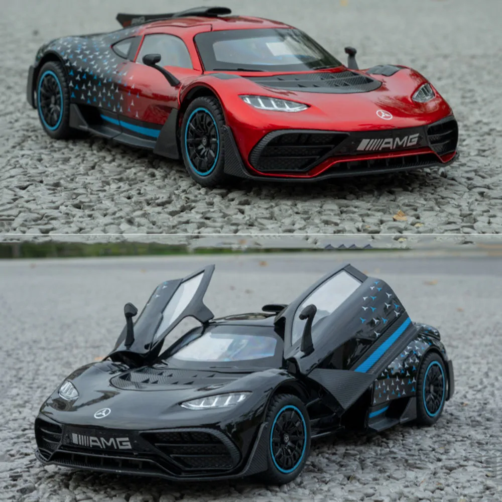 1:24 UN Modello di auto sportiva Giocattoli in miniatura Lega pressofusa Suono Luce Porte aperte Tirare indietro Decorazione Giocattolo Supercars Regali per ragazzi