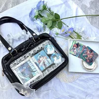 Y2K Cute Bow Ita Bag Girl Transparent Messenger Bag Women Fashion Shoulder Crossbody Bag Ladys DIY Badge Tote Bag Lolita Handbag - Image 5