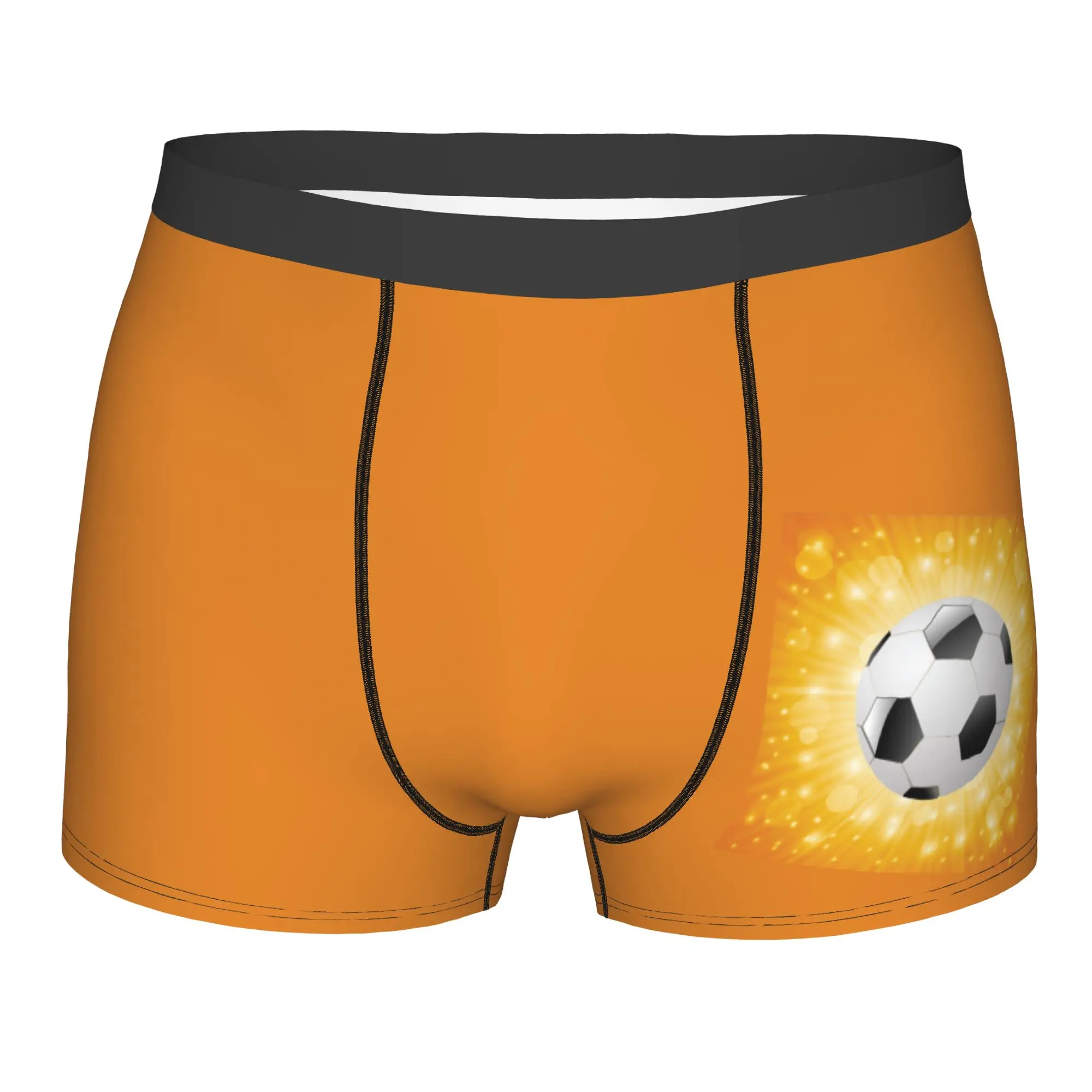 Custom Cartoon Footall Pattern Underwear Men Breathable Soccer Ball Boxer Briefs Shorts Panties Soft Underpants For Homme