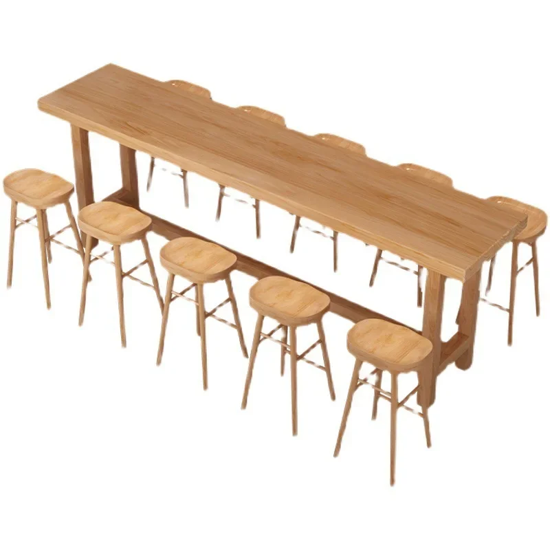 Solid wood simple modern restaurant casual dining table catering restaurant table high bar counter