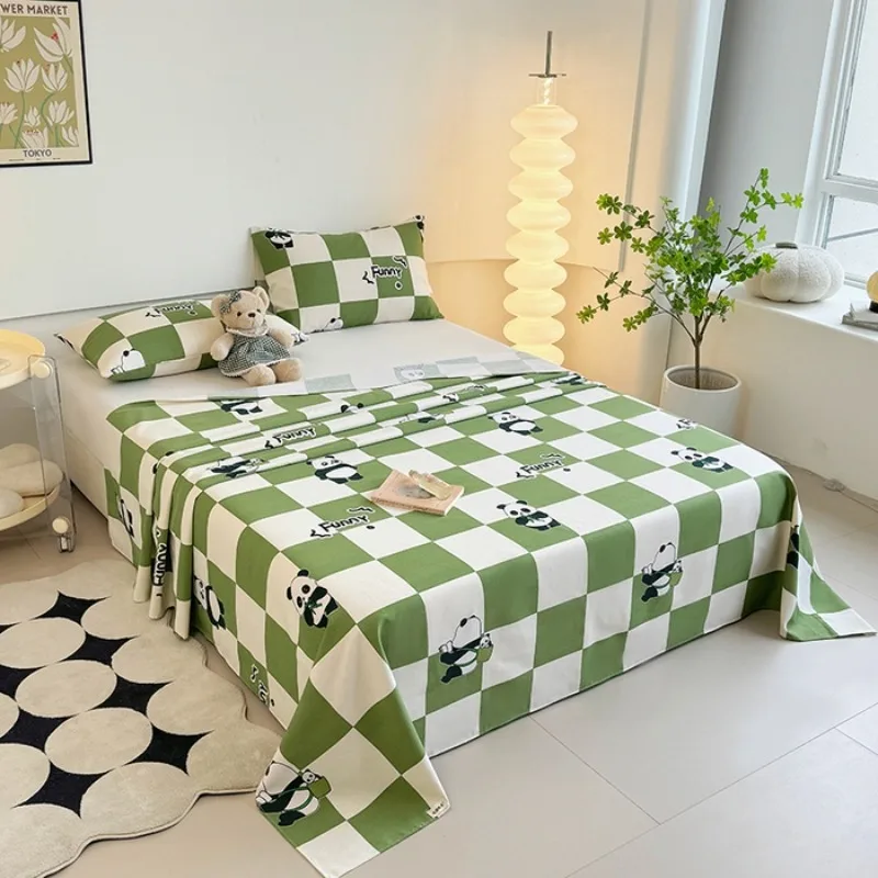 1pc Simple cartoon bedding  soft and breathable  lightweight large bed sheet  pillowcase needs to be purchased separately