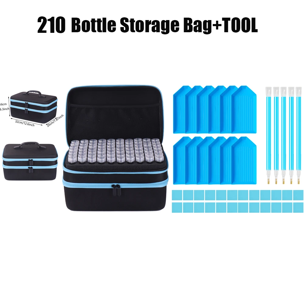 

30/60/210 Bottles Storage Bag 5D Diamond Painting Accessories Tools Storage Box Carry Case Diamant Painting Tools Container Bag