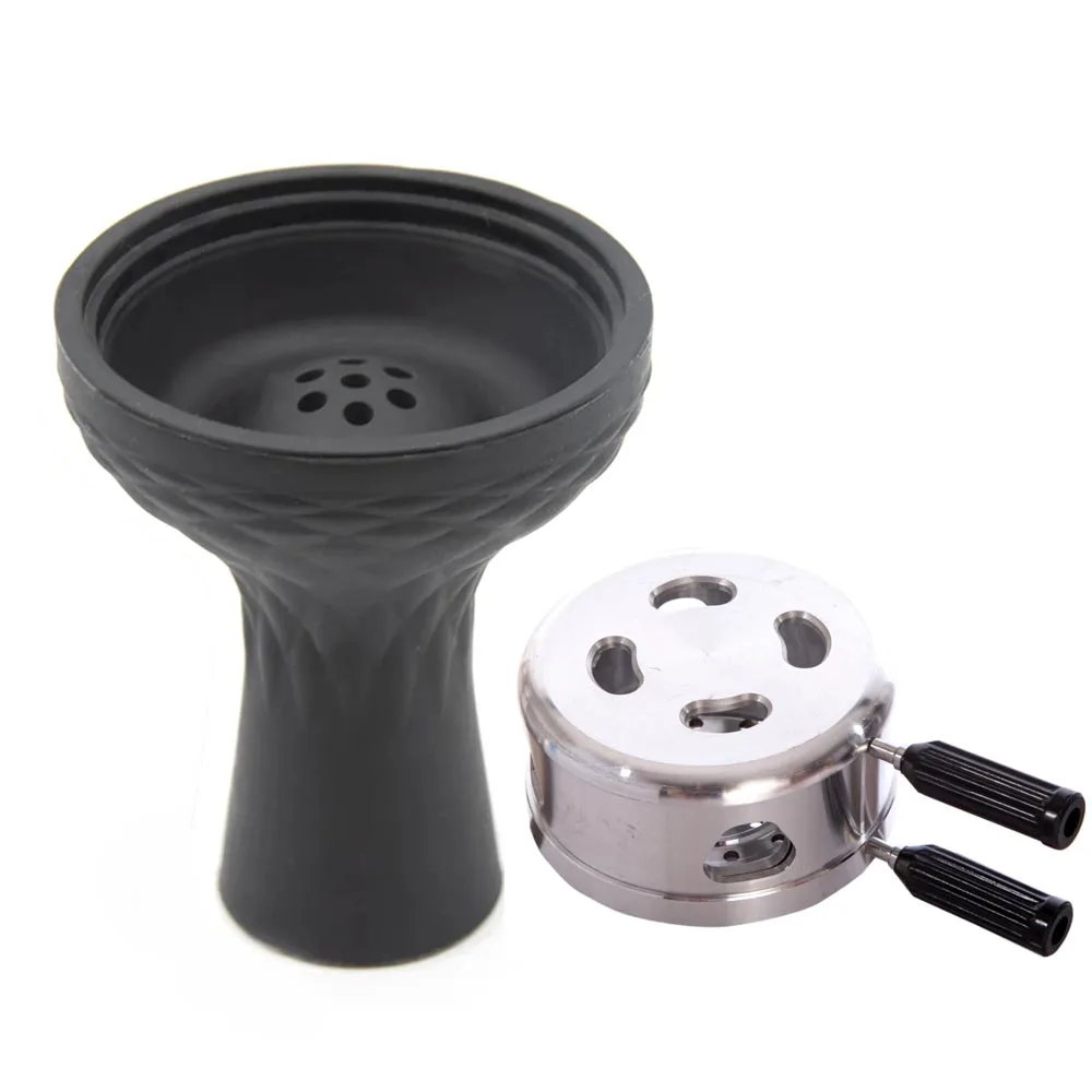 Silicone Hookah Bowls with Charcoal Holder Shisha Head Heat Management System Chicha Narguile Sheesha Accessories