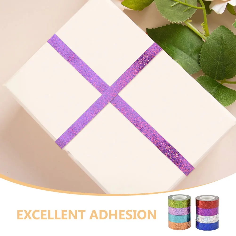 1 مجموعة الثلاثية الأبعاد شريط لاصق ذاتية اللصق متلألئ النهاية ل المجلات ألبوم صور الديكور المشاريع الحرفية بريق الشريط عدة #6