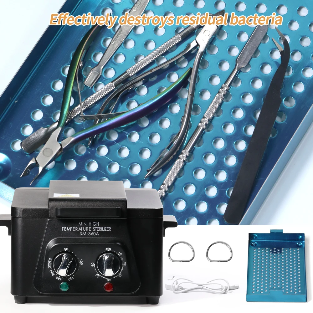 LINMANDA Heat Sterilizer 300W 2.6L Timer Disinfection Box Manicure Pedicure for Sundry Beauty Nail Metal Tools