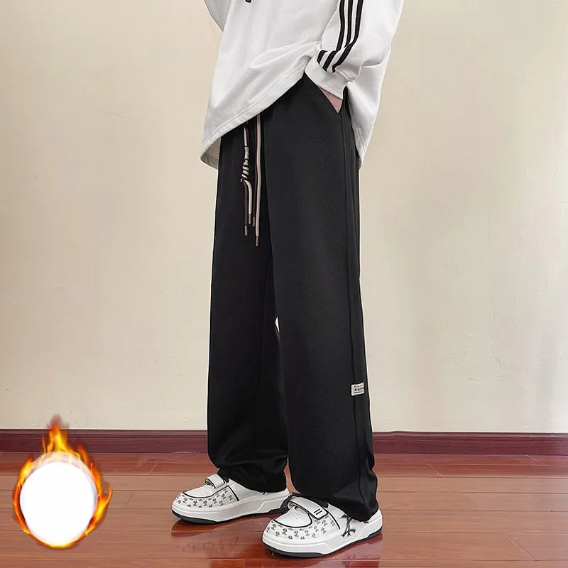 2023 autumn winter KPOP Fashion Style Harajuku  slim fittrousers loose all match Thick Pockets patchwork  sport heckered pants