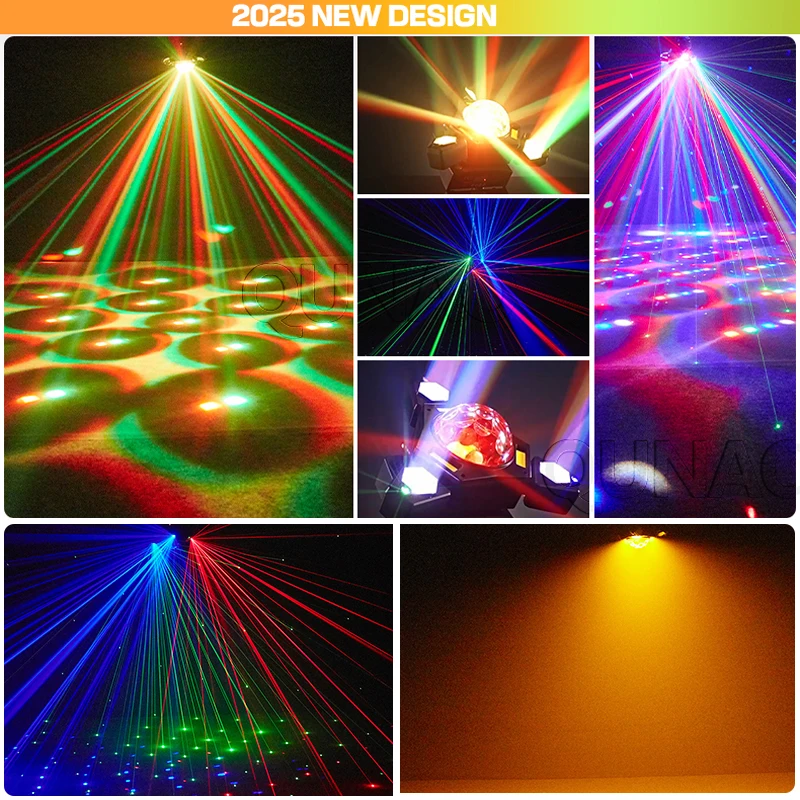 3 أذرع LED أضواء للمسرح تتحرك الرأس مع ماجيك الكرة شعاع ستروب الليزر 5In1 DJ تأثير التحكم عن بعد DMX512 للديسكو