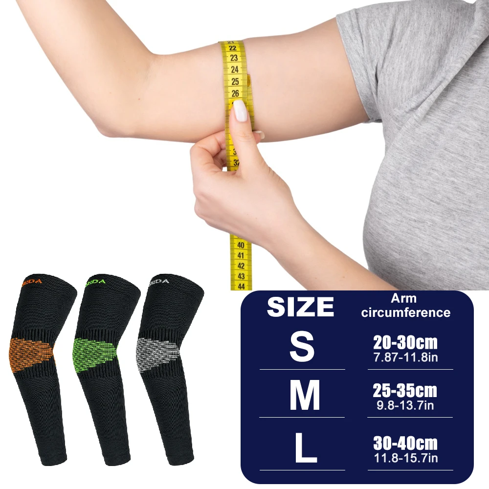 Compression Arm Sleeves 1 Pair,Anti-Slip Long Elbow to Wrist Brace,Breathable 4-Way Stretch Support for Tennis Elbow,Gym Workout view 4
