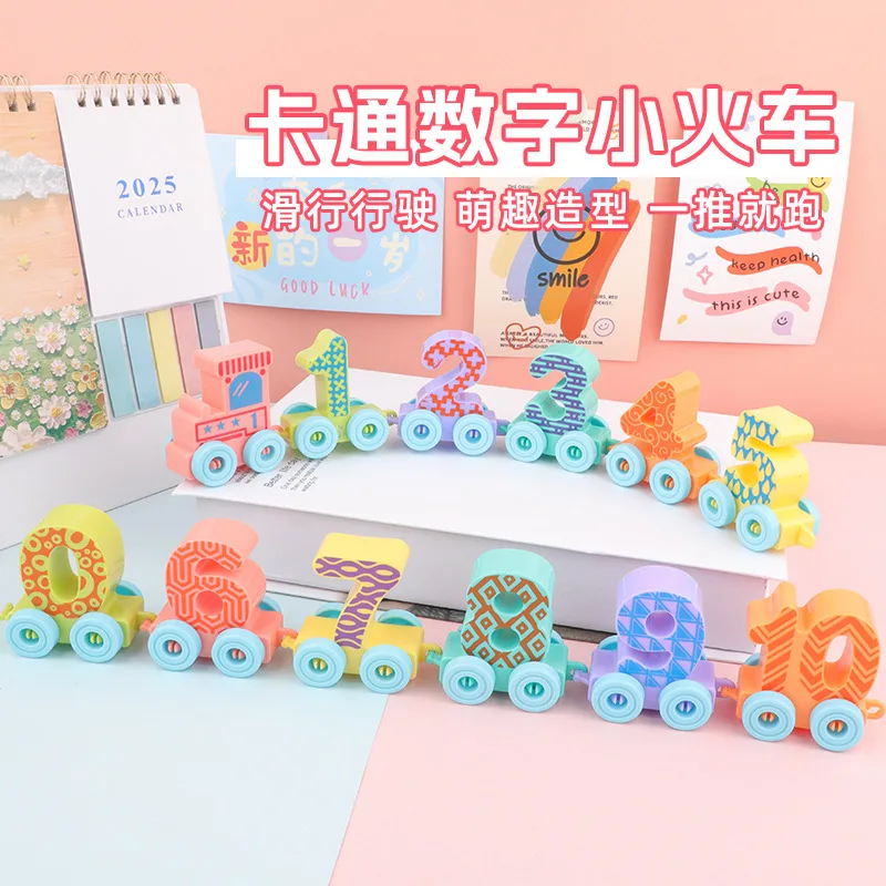 Digital Train Toy Children Educational Building Blocks Number Sequencing Early Learning Cartoon Little Train Literacy Small Toy