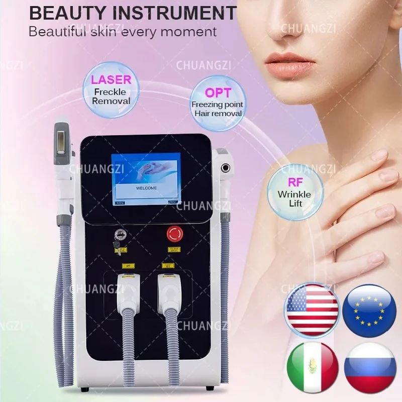 3 in 1 IPL Epilation Machine eyebrow Pigment Removal Hair Remove Equipment Skin Rejuvenation Smooth wrinkles Facial redness