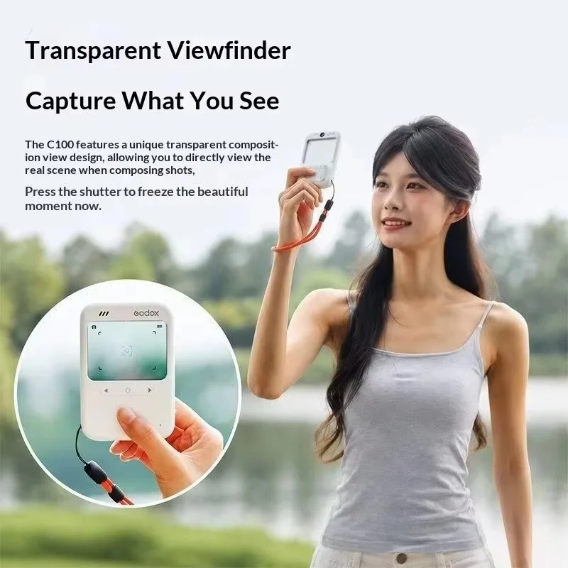 Godox C100 transparent viewfinder camera retro selfie CCD camera student party campus Daily Travel vlog portable Selfie Camera