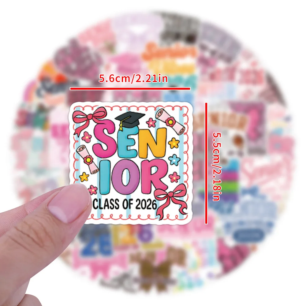 50 قطعة الكرتون Preppy كبار 2026 ملصقات شخصية الإبداعية كبار 2026 ملصق سكرابوكينغ الهاتف الأمتعة الشارات مقاوم للماء