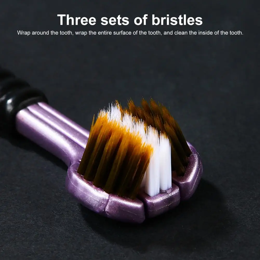 Brosse à dents à trois côtés, 1/4 pièces, pour les soins des gencives dentaires, nettoyage des points en saillie, revêtement de la langue, poils souples, livres dentaires