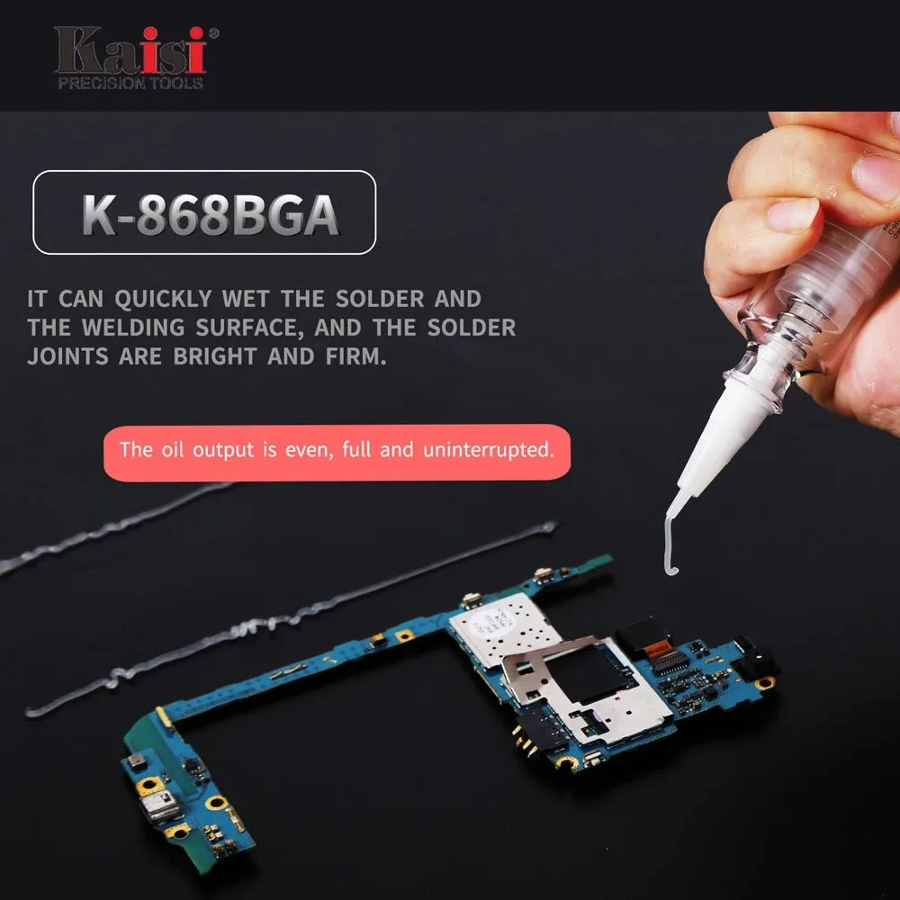 Kaisi 868 BGA Paste 10cc BGA PCB No-Clean Solder Past Flux Grease Soldering Repair for mobile phone BGA IC Repair Welding