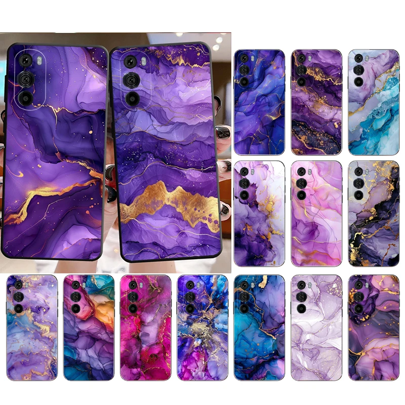 

Purple marble Phone Case For Motorola Edge 50 40 Pro 50 40 30 Ultra Neo Fusion Moto G Play G Stylus G Power G 5G