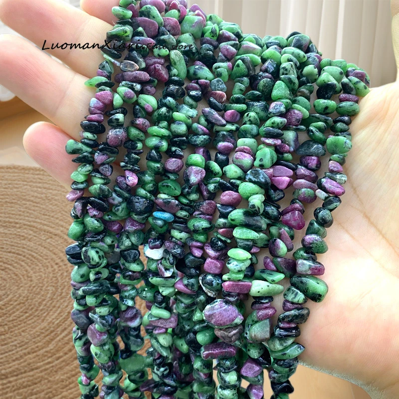 

Натуральные бусины из рубинового зоизита неправильной формы 5-8 мм для изготовления ювелирных изделий, браслетов, подвесок и аксессуаров, 30 дюймов