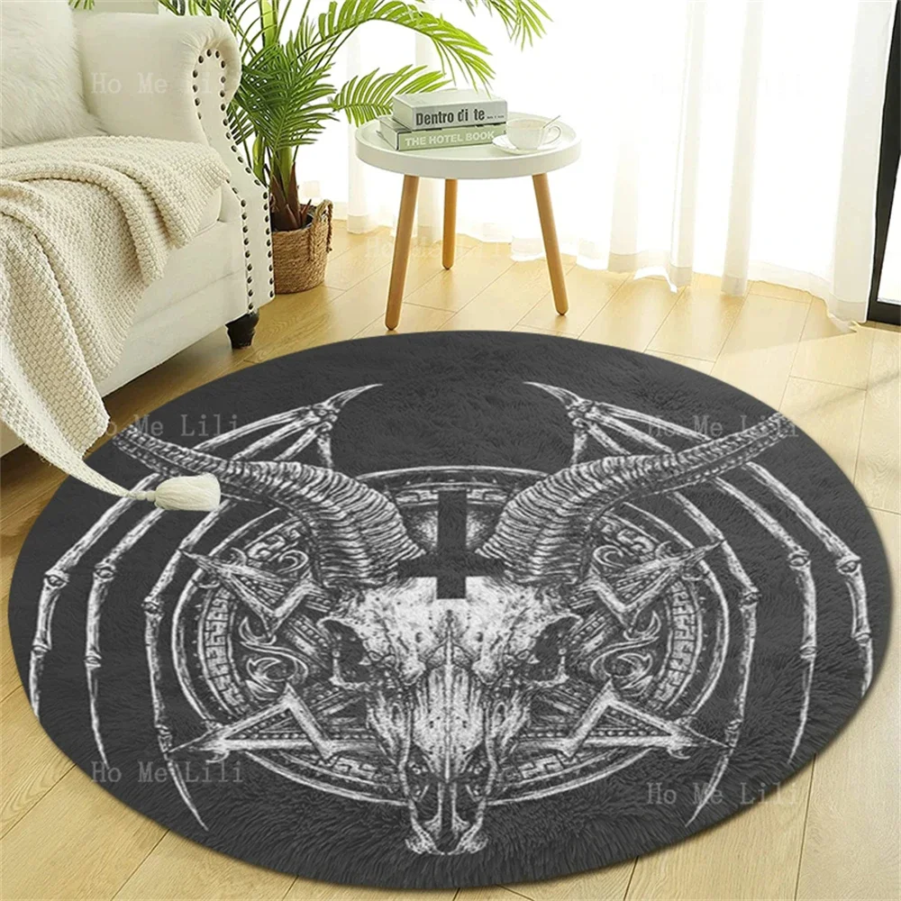 Abstract Vector Diagram Mysterious Of Goat Illustration Design Design Floor Round Carpet Room Decoration