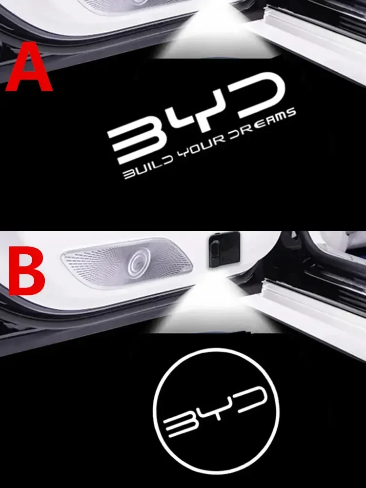 

2pcs Wireless LED Door Logo Welcome Light Shadow Laser Emblem Lamp For BYD ATTO3 QIN SONG S6 7 E6 TANG YUAN Auto Accessories