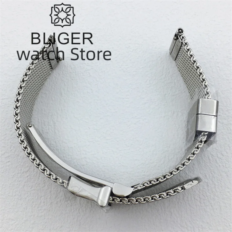 Металлический браслет BLIGER 20 мм Mmesh из нержавеющей стали Wwatch Sstrap оригинальная Складная пряжка