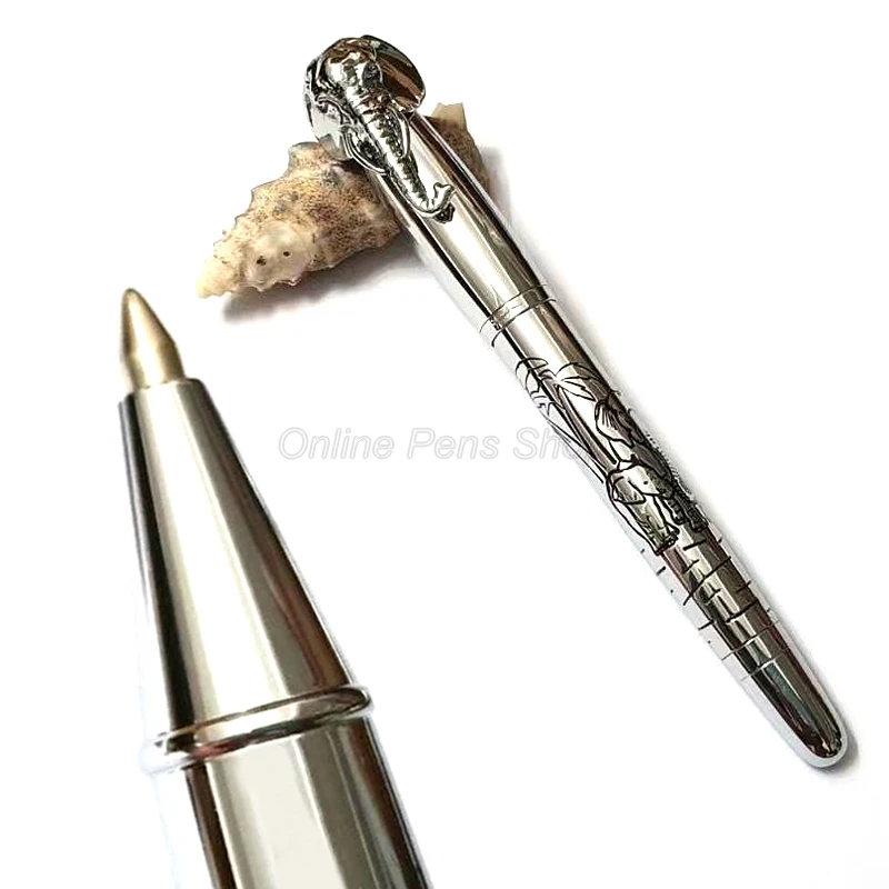 

Шариковая ручка-роллер Fuliwen 2086, голова слона на крышке, нежная серебряная ручка для подписи для офиса, дома и школы, канцелярские принадлежности FR009