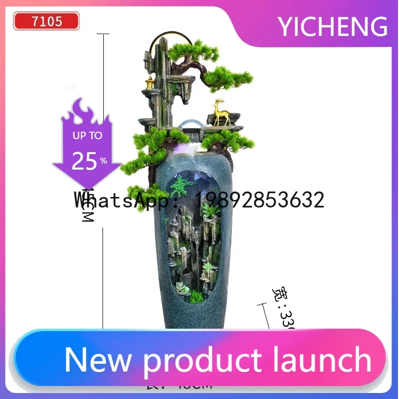 XX Chinese Style Flowing Water Wealth-Generating Home Decor Landscape Ornament Living Room Floor Fake Mountain Decoration Gift