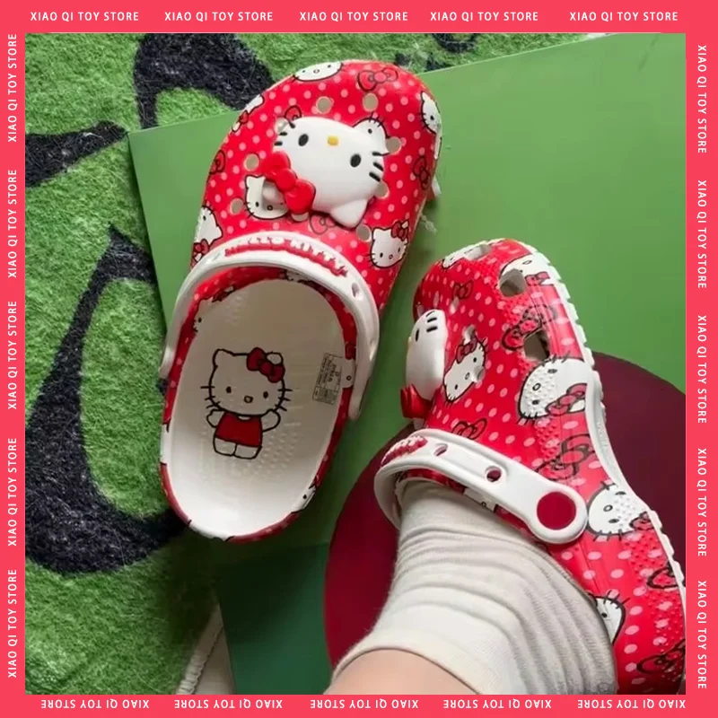 MINISO Hello Kitty Pochacco Melody Summer Children Cartoon Children Slipper Nonslip Soft Soled Wrap Toe Sandal Holiday Gift ﻿