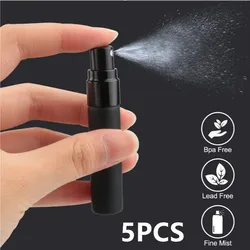 5PCS 5ml 10ml Portable Black Perfume Bottle Perfume Glass Bottle Empty Cosmetics Bottle Sample Test Tube Travel Cosmetic Tool