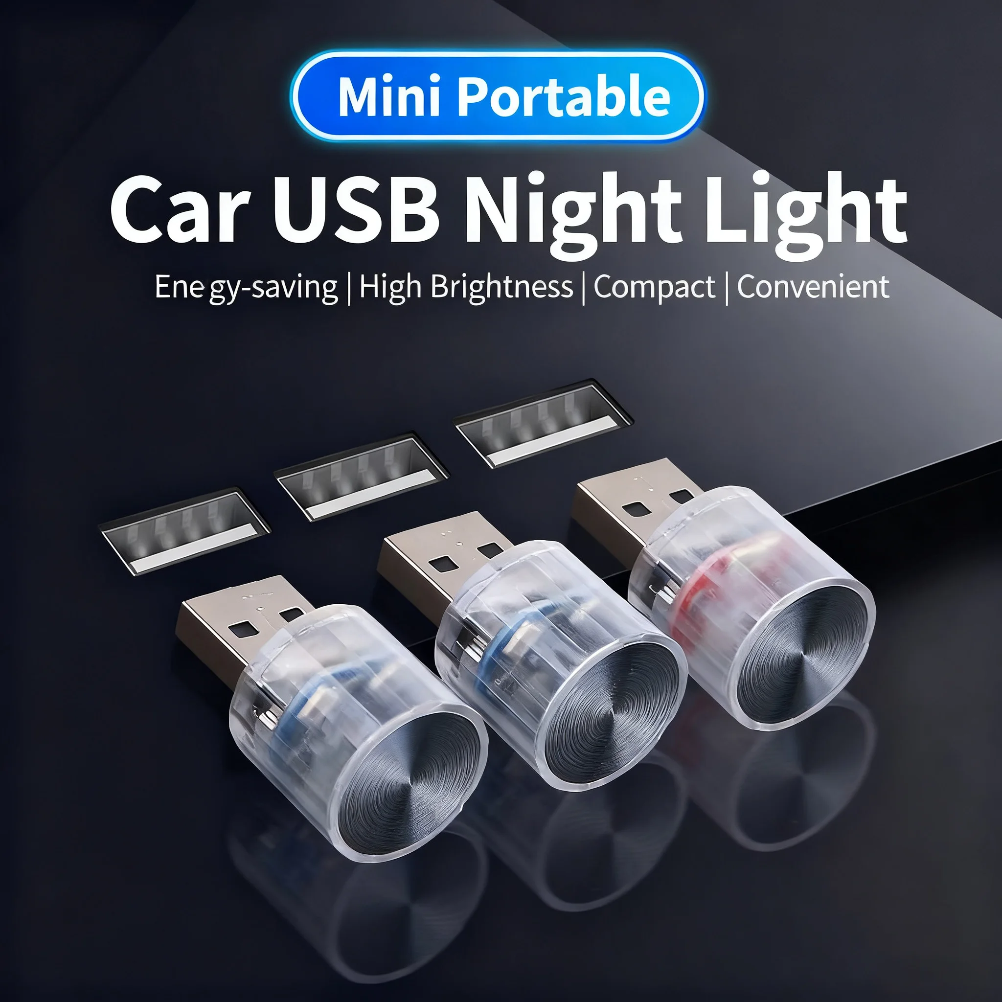 

New Car Mini USB LED Ambient Light Decorative Atmosphere Lamps for Interior Environment Auto PC Computer LED Light Plug Play